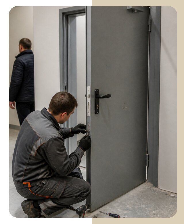 Ремонт противопожарной двери в Назрани по цене 6677 р. | Дверной